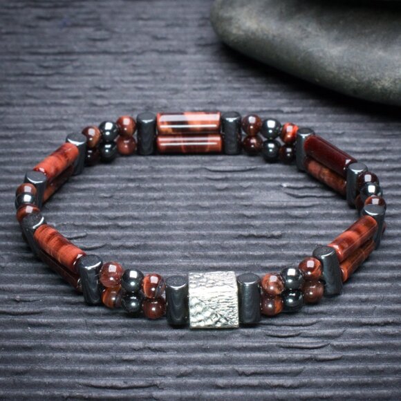 Red Tiger Eye Double Power Bracelet - Picture 1 of 2